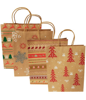 SACOS PRESENTES NATAL 33x26x12CM  24341